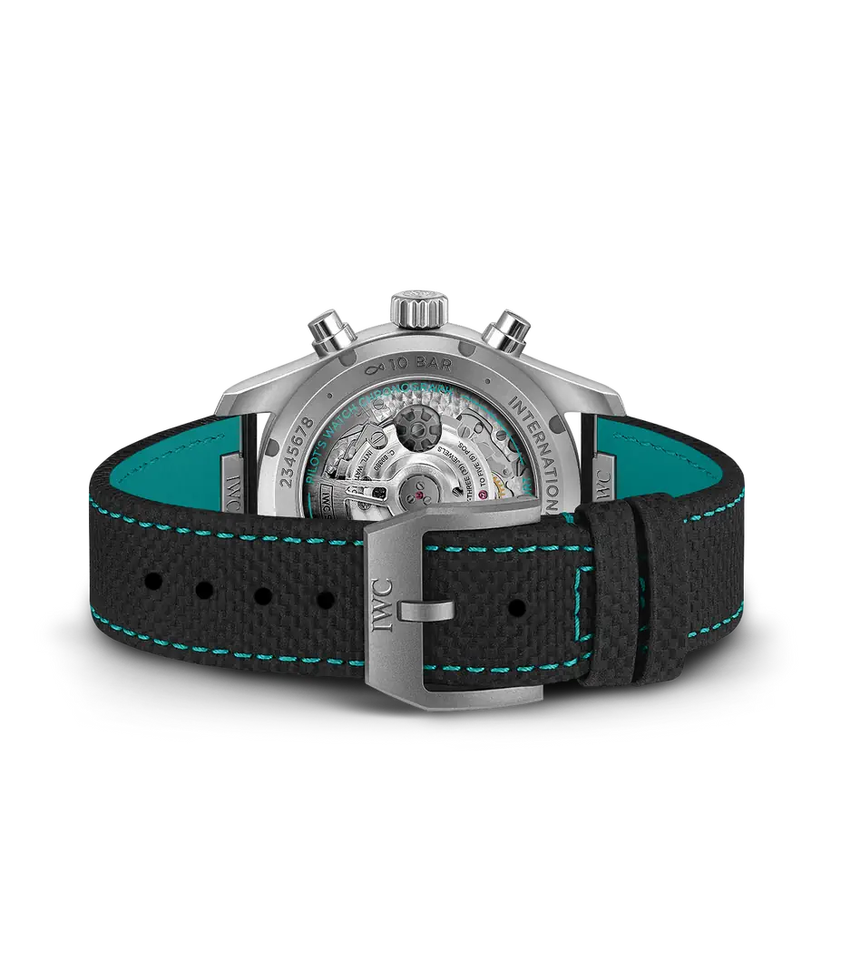 IWC Schaffhausen Pilot's Watch Chronograph - Black Dial Green Rubber Strap