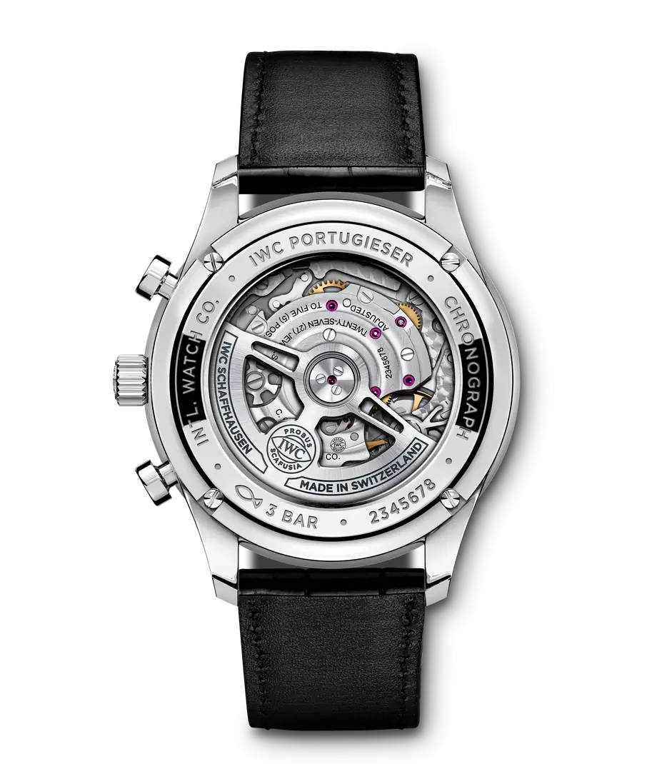 IWC Schaffhausen Portugieser Chronograph - Silver Dial Black Alligator Strap