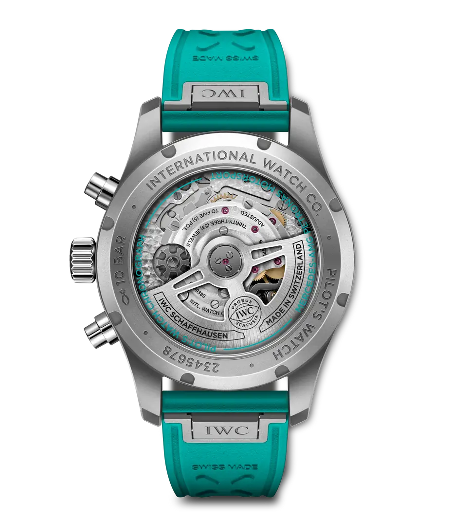 IWC Schaffhausen Pilot's Watch Chronograph - Black Dial Green Rubber Strap