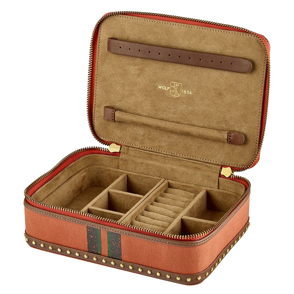 Ida Travel Zip Jewellery Case with handle