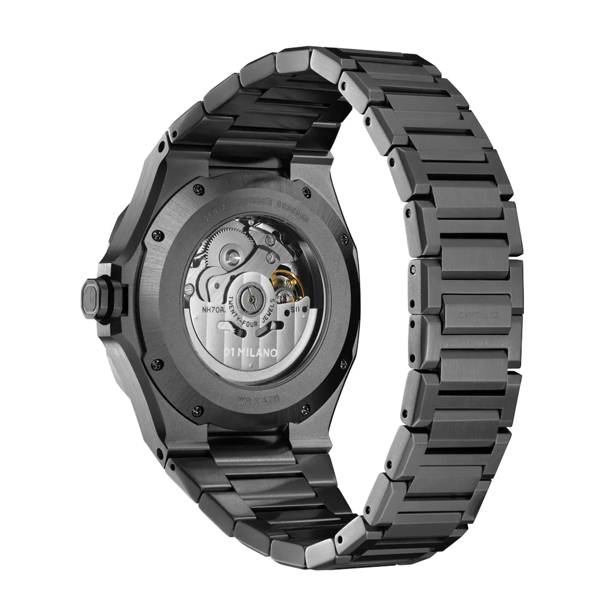 D1 Milano Skeleton Bracelet Gun Metal 41.5mm SKBJ11